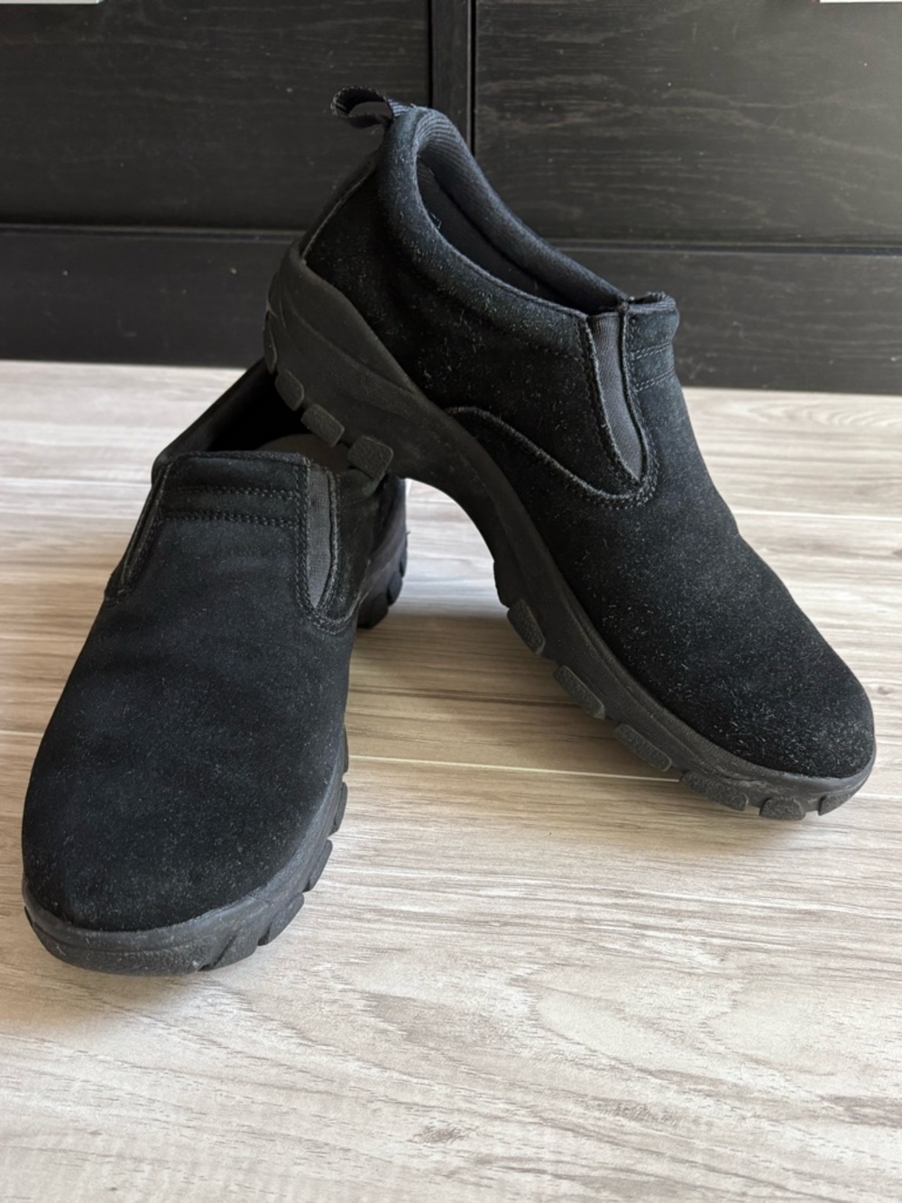 Men's Lands’ End Slip-On Shoe in Black SZ 8